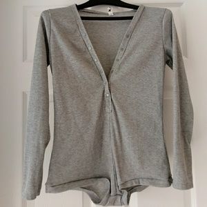 Rib Knit Henley Bodysuit